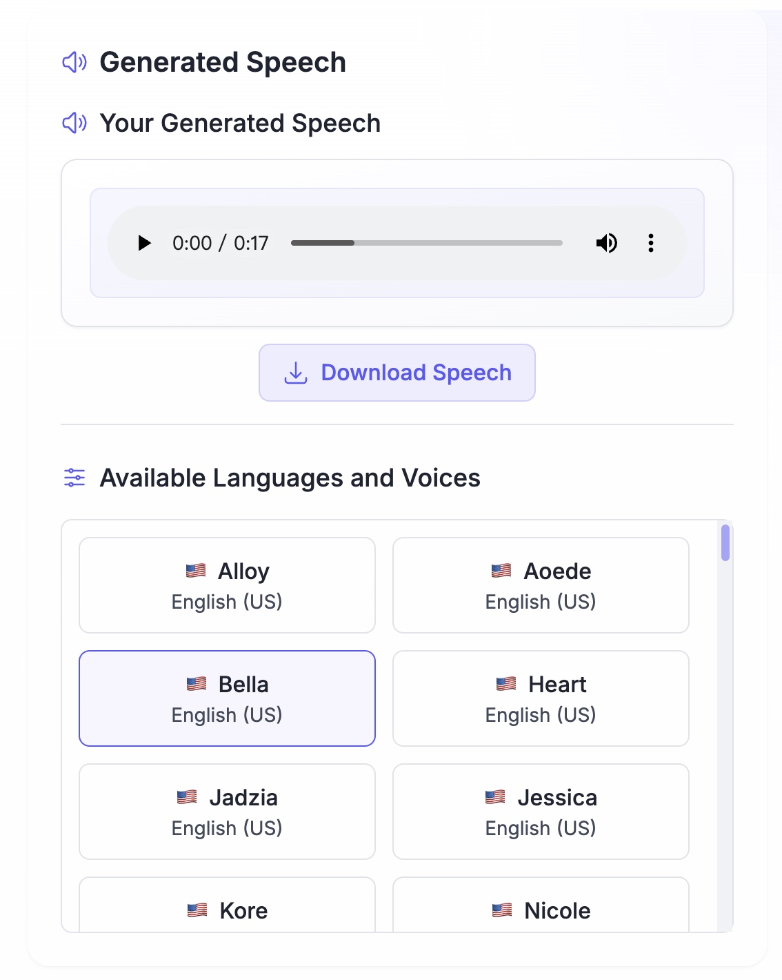 Step 3: Generate Your Speech