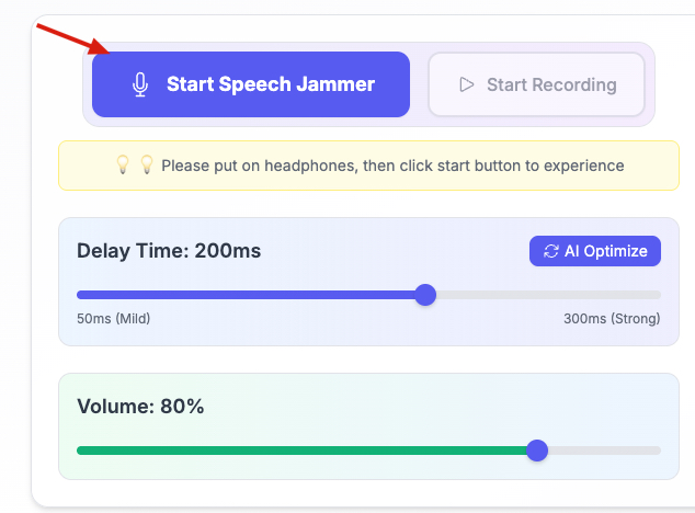 Step 3: Start Speech Jammer