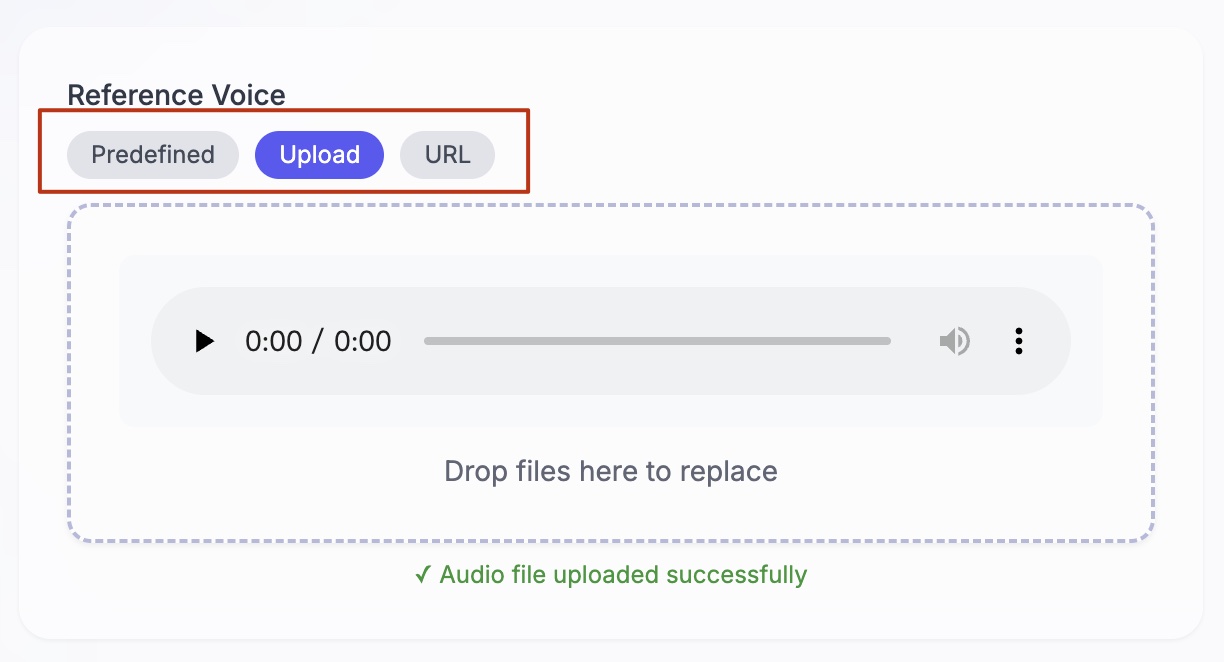 Step 2: Upload Reference Audio